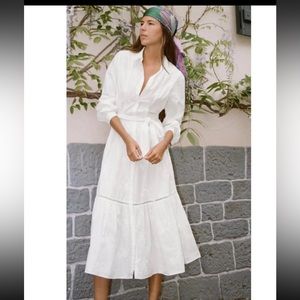 Zara embroided white dress